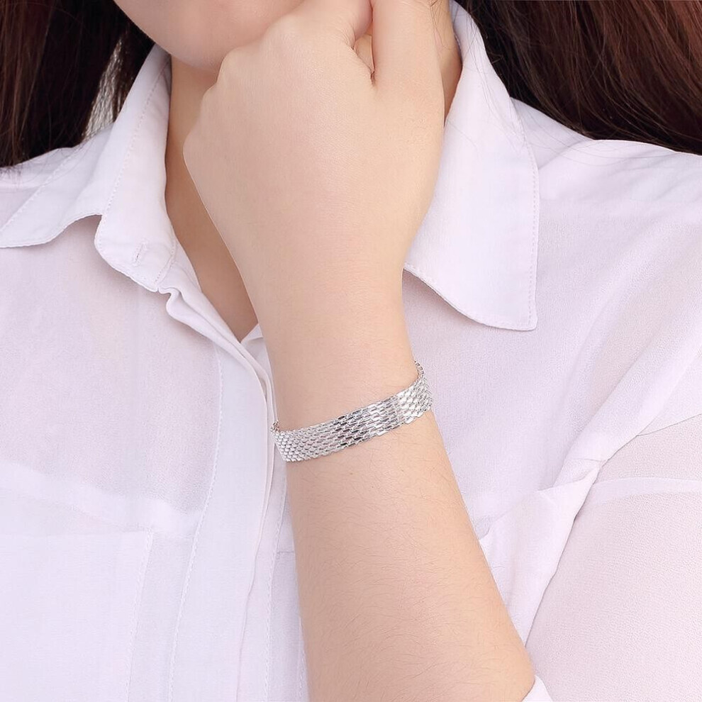 Maxpower (20Cm 8Inches) 925 Sterling Bracelets Exquisite Fashion Christmas Gifts Jewelry Silver