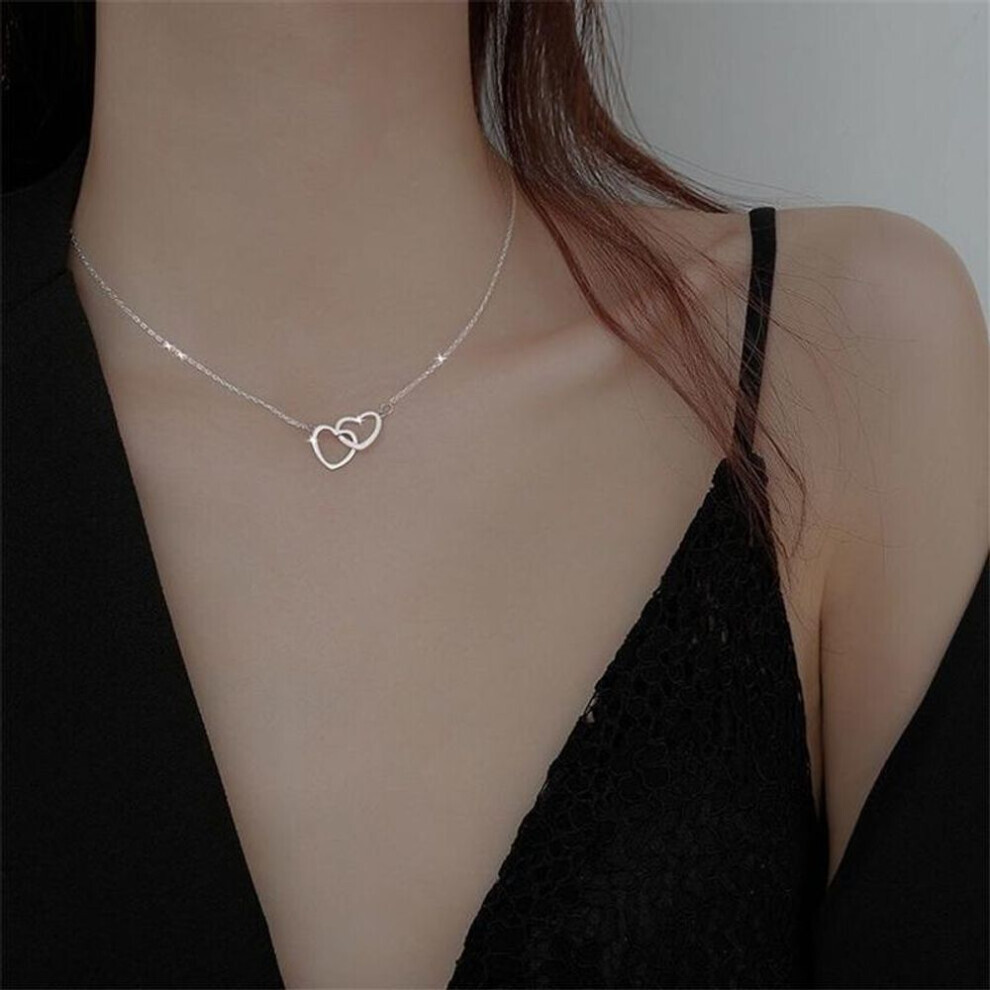 Maxpower (Silver) Heart Pendant Necklace For Girls Women Sweater Neck Chain Necklaces Cute Chokers Jewelry Silver