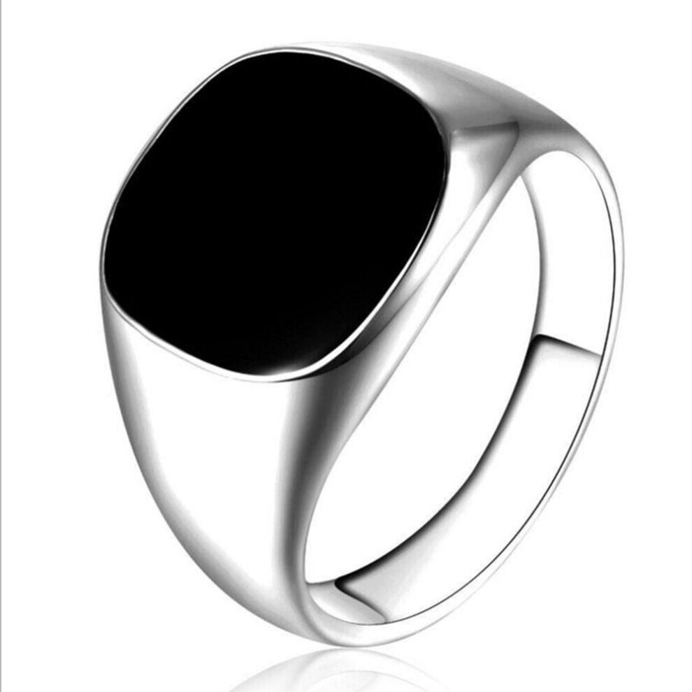 (silver, 8) Vintage Men Alloy Ring For Male Trendy Minimalist Design Oil Drop Enamel Mens Finger Rings Fashion Jewelry