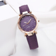 (purple) Fashion Starry Sky Girl's Quartz Watches Top Luxury Ladies Wristwatches Gifts For Friend,family