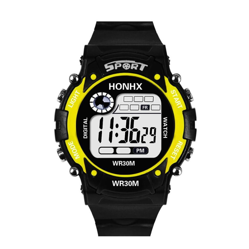(yellow) Luxury Men Analog Digital Military Army Sport Led Waterproof Wrist Watch