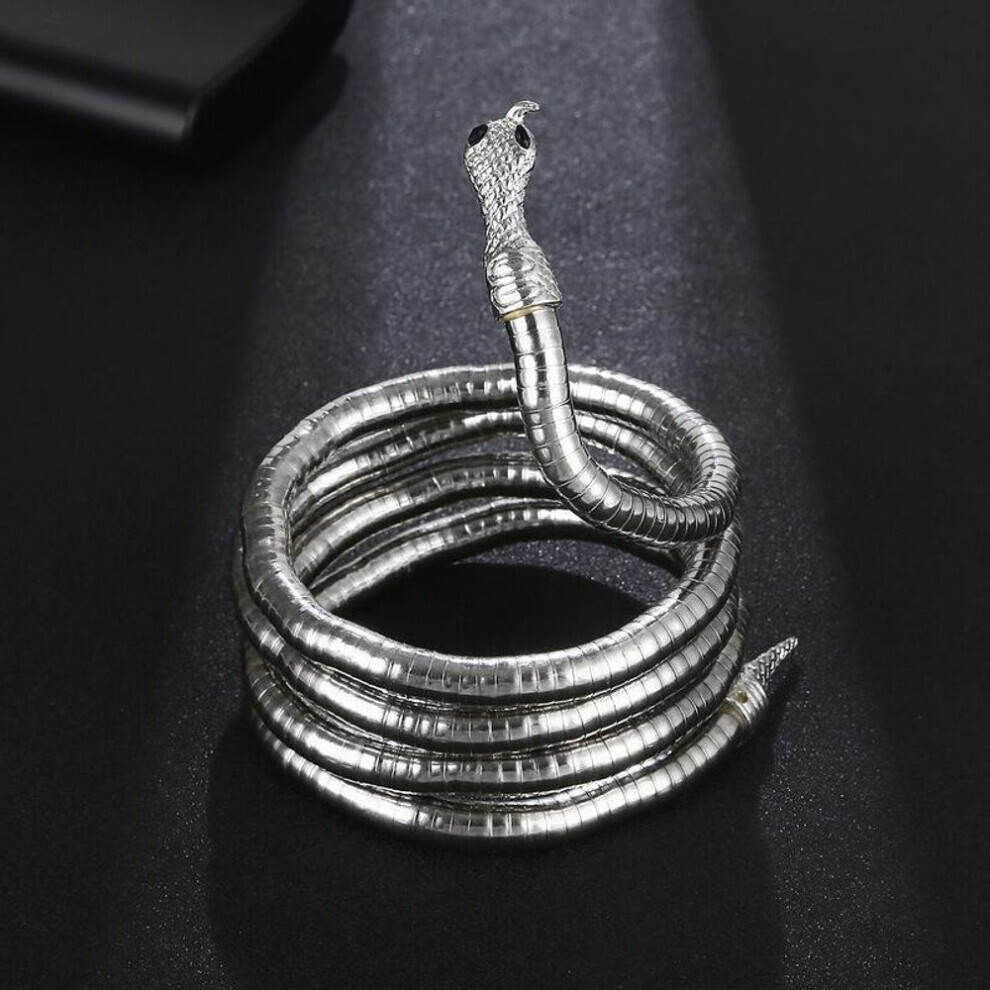 Maxpower (Silver) Snake Shape Fashion Necklace Punk Cool Multi-Layer Snake Necklaces Silver