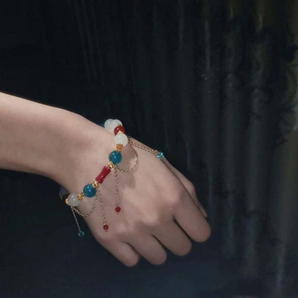 Maxpower (C) Simple Alloy Till The End Of The Moon Chinese Jewelry Tassel Chain Women Bracelet Beads Pendant
