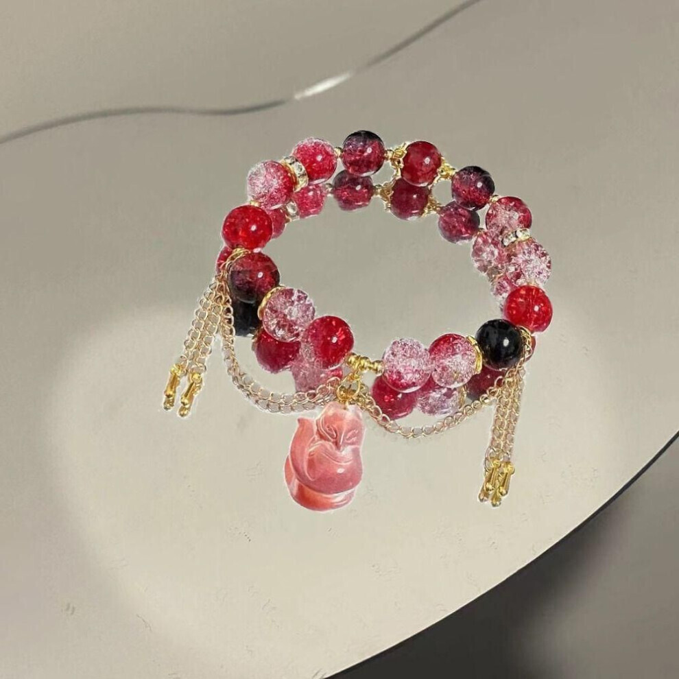 Maxpower (H) Simple Alloy Till The End Of The Moon Chinese Jewelry Tassel Chain Women Bracelet Beads Pendant