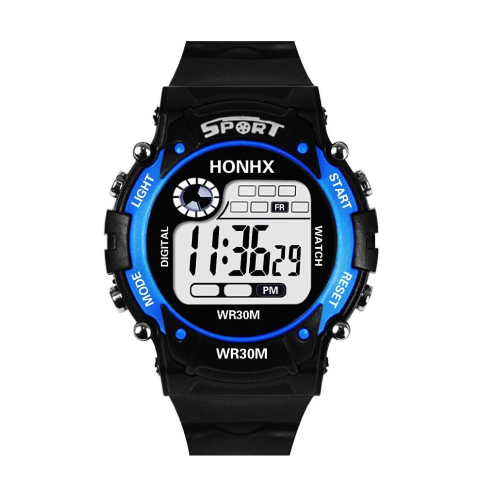 (blue) Luxury Men Analog Digital Military Army Sport Led Waterproof Wrist Watch