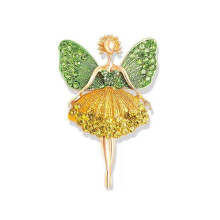 (green) Creative Cute Diamond Studded Angel Girl Brooch Brooch