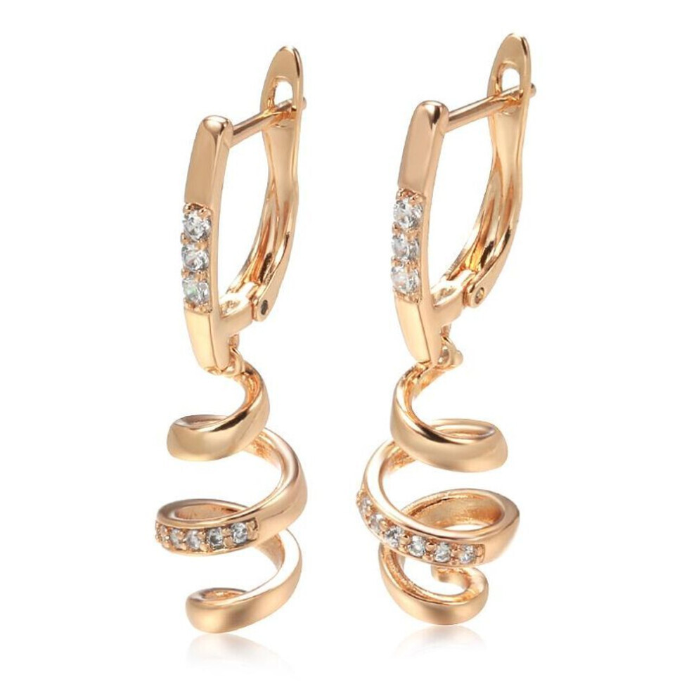 Maxpower (As The Picture) Micro Set Zircon Spiral Pendant Statement Earrings Women's Trendy Jewelry Not,Specified