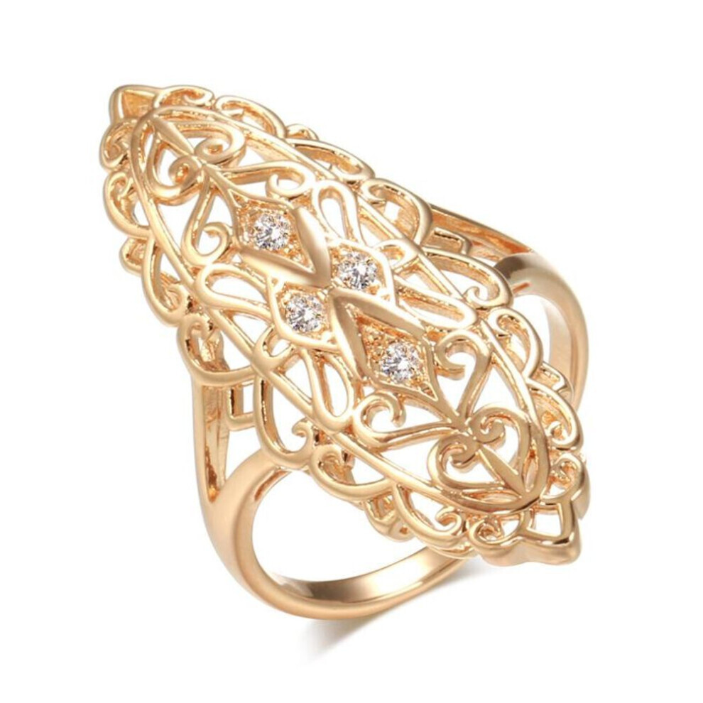 Maxpower (Rose 11) Kinel Vintage Openwork Big Size Ring With Rose Gold