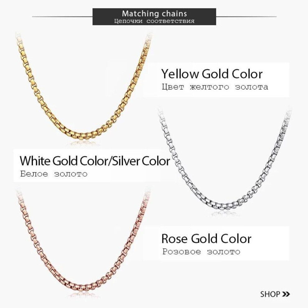 (black, 3mm-65cm) Simple 2mm/3mm Women Round Box Chain Necklaces For Women Men Stainless Steel Never Fade Rose Gold