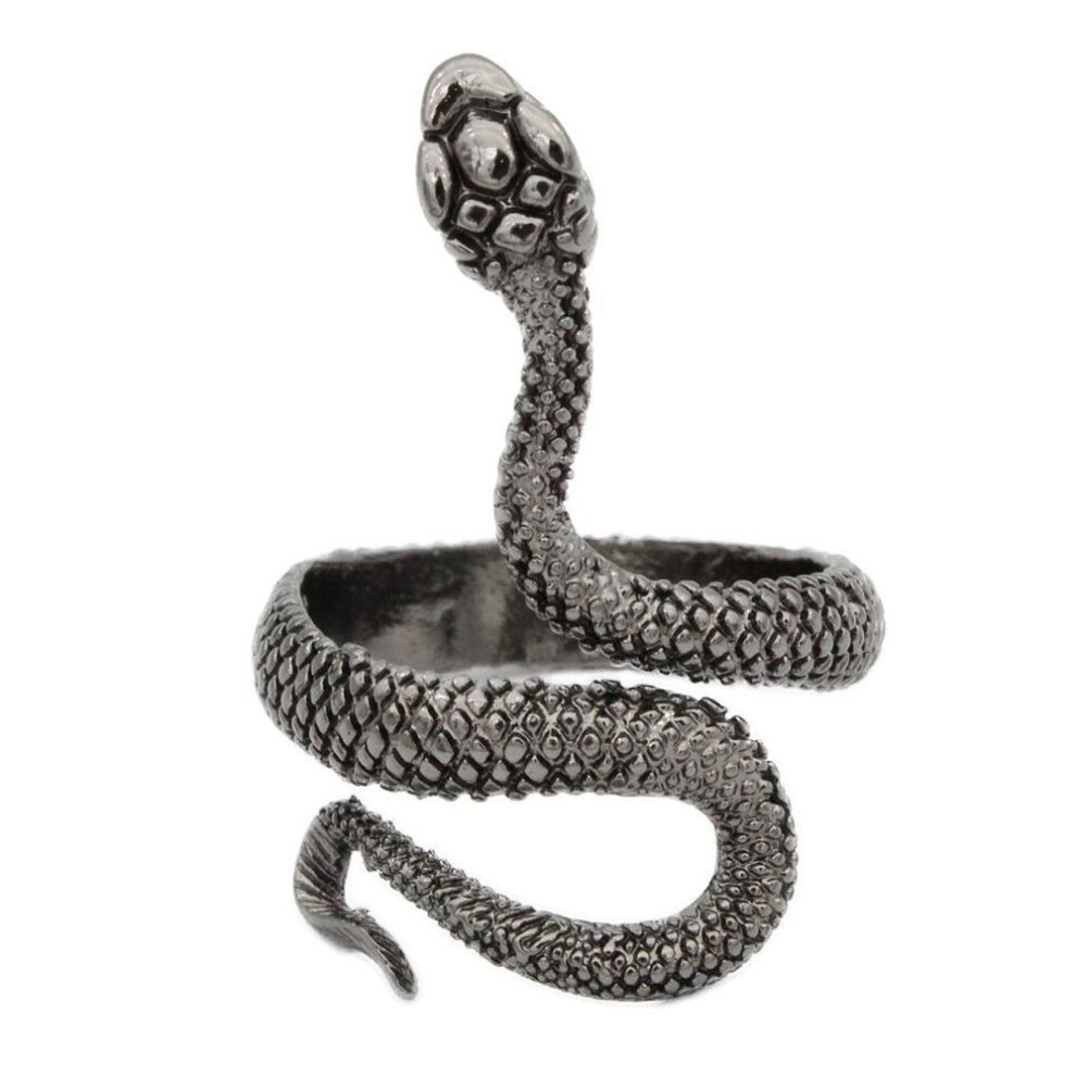 Maxpower (Black) Stylish Punk Men Women Snake Shape Adjustable Opening Finger Ring Party Jewelry Accessories Gifts Black