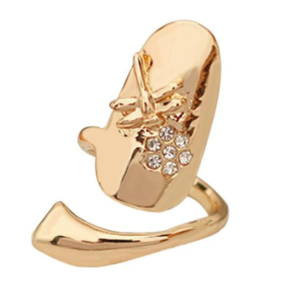 Maxpower (Golden) Finger Nail Ring Open Protective Dragonfly Pattern Gold