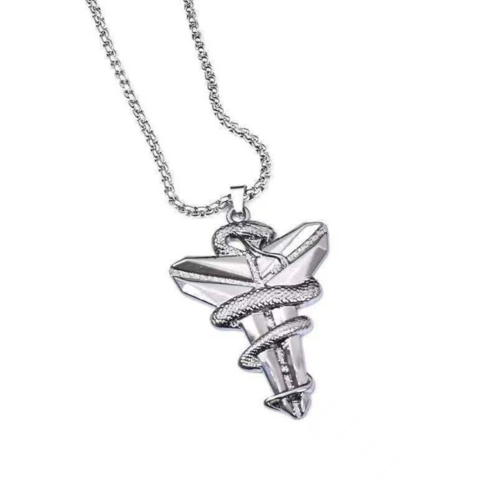 Maxpower (Silver) Zinc Zinc Alloy Black Mamba Pendant Necklace Hip Hop Sweater Chain Basketball Fans Necklace Basketball Fans Black,Silver