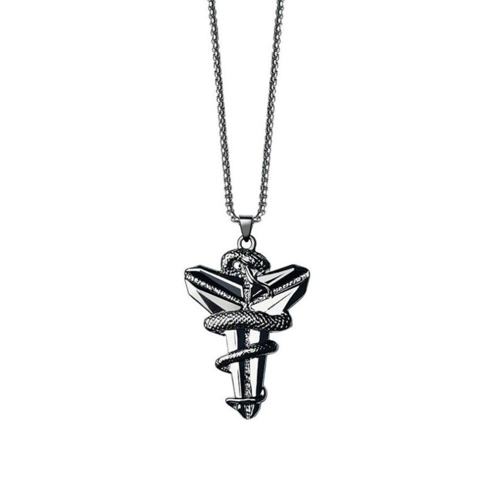 Maxpower (Black) Zinc Zinc Alloy Mamba Pendant Necklace Hip Hop Sweater Chain Basketball Fans Necklace Basketball Fans Black