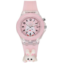 (light pink) Baby Kids Watches Soft Silicone Cartoon Watch For Girls Boys