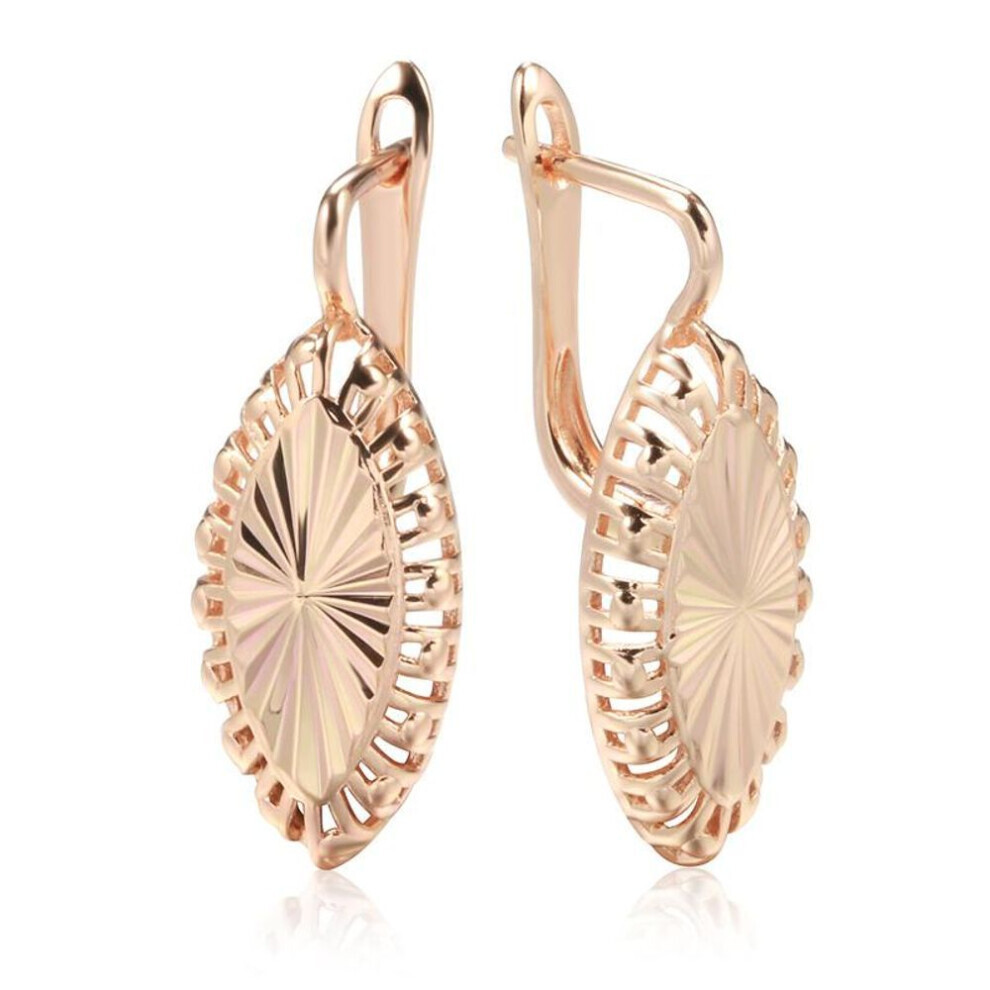 Maxpower (As The Picture) Unique Bling Embossed English Earrings Smooth Texture Women Statement Jewelry Golden