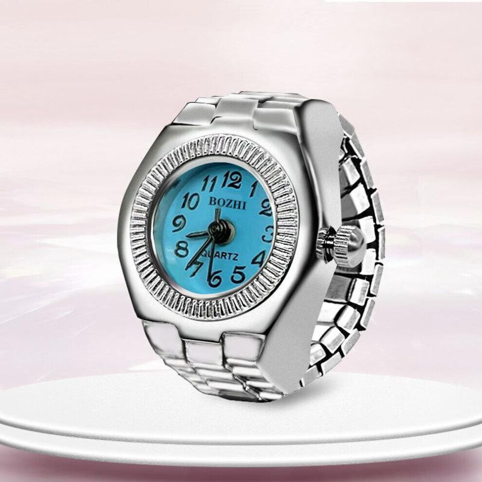 Maxpower (Blue) Vintage Punk Elastic Stretchy Quartz Watch Rings For Women Man Lover Pair Watches Blue