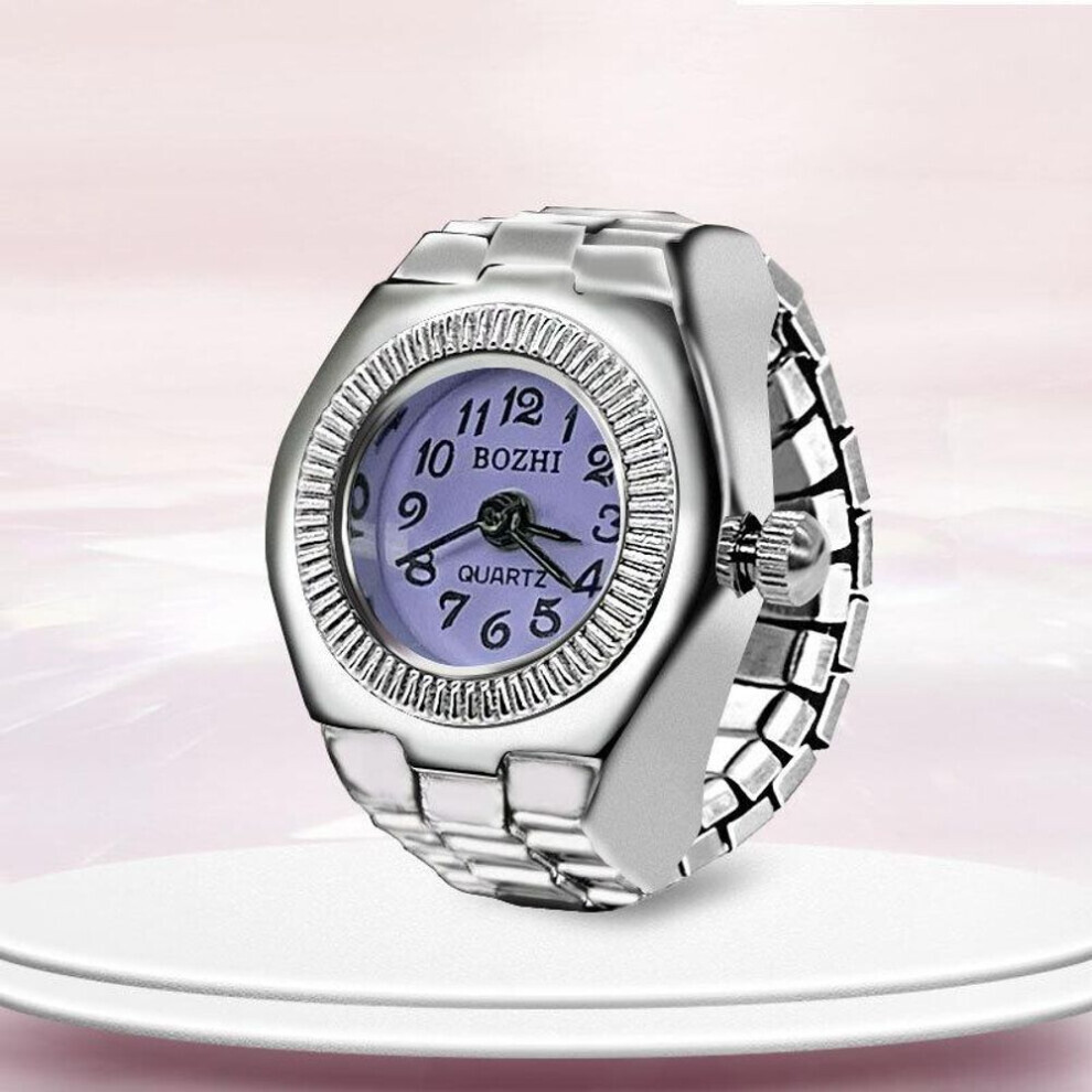 Maxpower (Purple) Vintage Punk Elastic Stretchy Quartz Watch Rings For Women Man Lover Pair Watches Purple