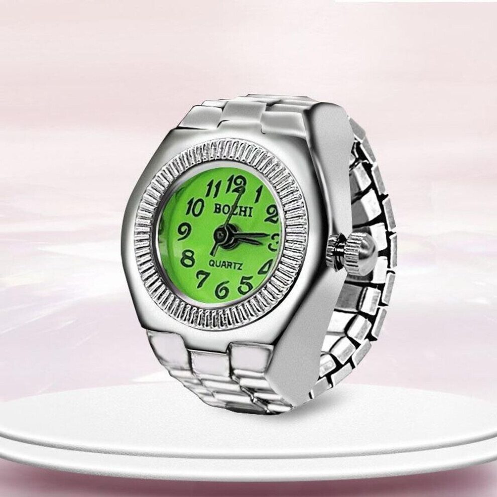 Maxpower (Green) Vintage Punk Elastic Stretchy Quartz Watch Rings For Women Man Lover Pair Watches Green