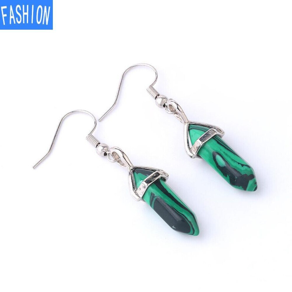 Maxpower (Peacock) European And American Popular Classic Earrings Natural Crystal Semi Gem Pendant In Hexagonal Prism Bullet Head Earrings Not,Specified