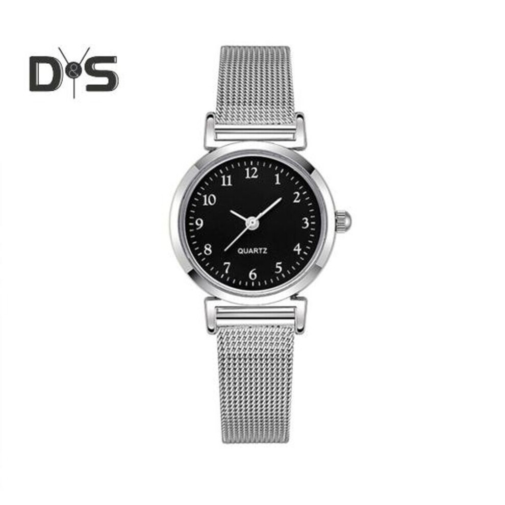 Maxpower (Black) Ladies Quartz Watch Round Dial Alloy Strap No Delay Time-Checking High Accuracy Wristwatch Women Business Commute Timepiece Black