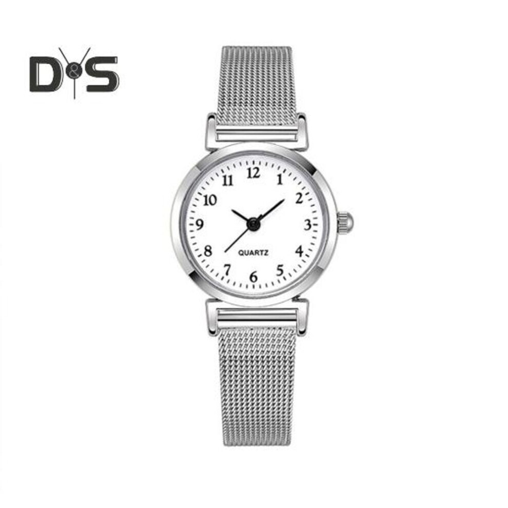 (white) Ladies Quartz Watch Round Dial Alloy Strap No Delay Time-checking High Accuracy Wristwatch Women Business Commute Timepiece