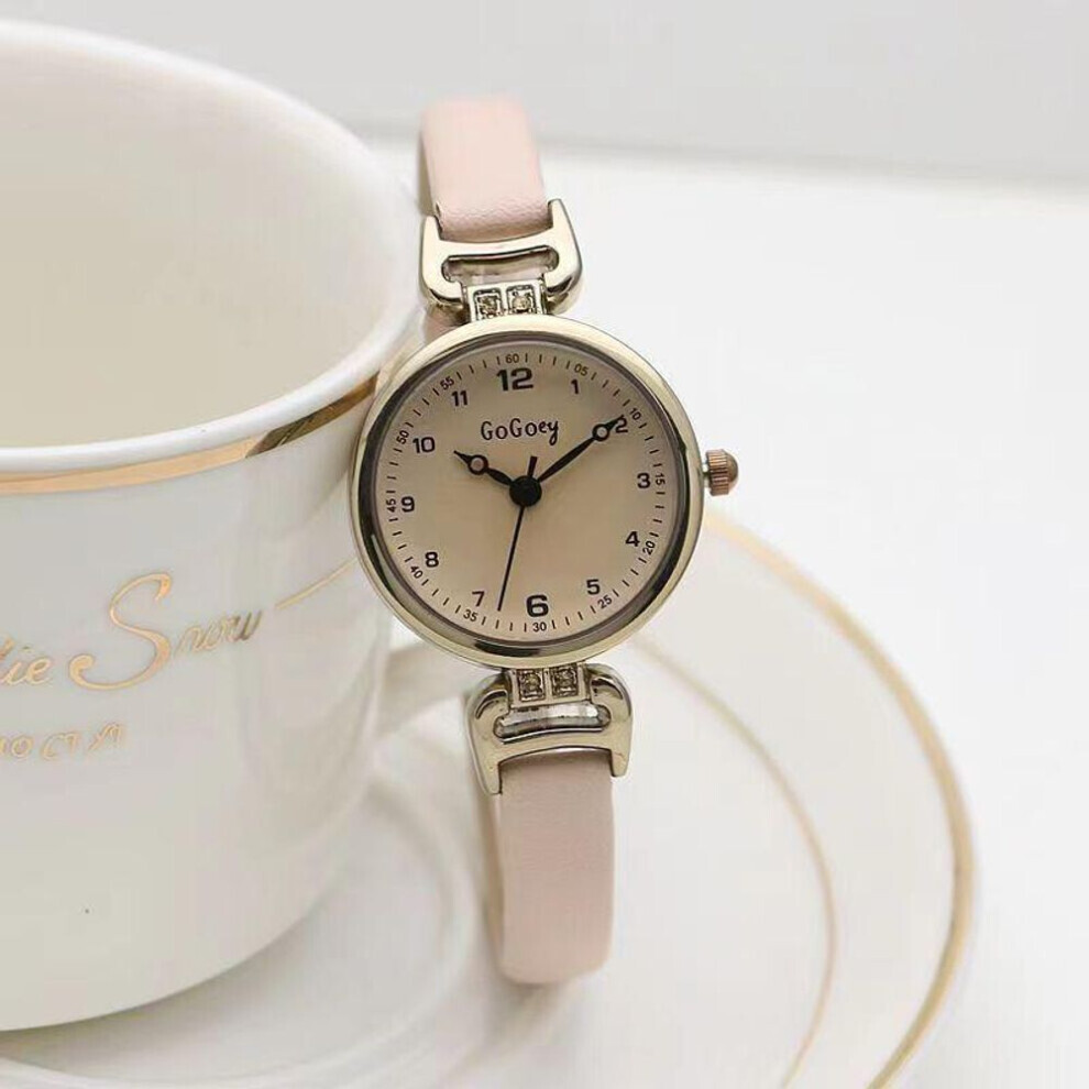 Maxpower (Pink) Women's Retro Exam Watch - Light Luxury, British Style, Small Dial Quartz Timepiece For Students Pink