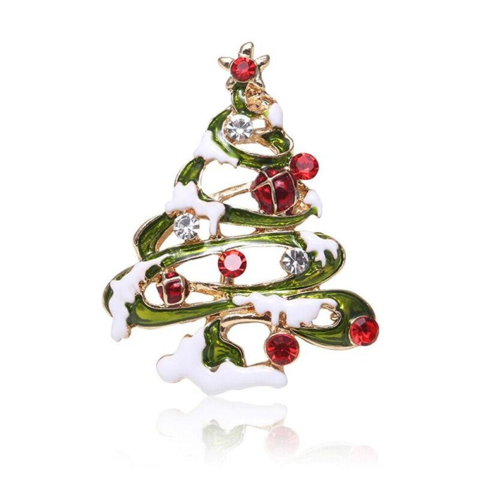 Maxpower (Green) Blucome Christmas Tree Brooch For Women Sweater Scarf Hijab Pins Men Brooch New Year Gifts Green