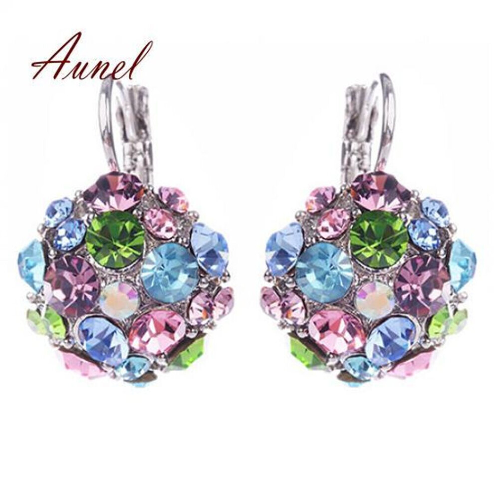 Maxpower (Purple) Vogue Cubic Zirconia Ball Eardrop Leverback Earrings Party Jewelry Purple