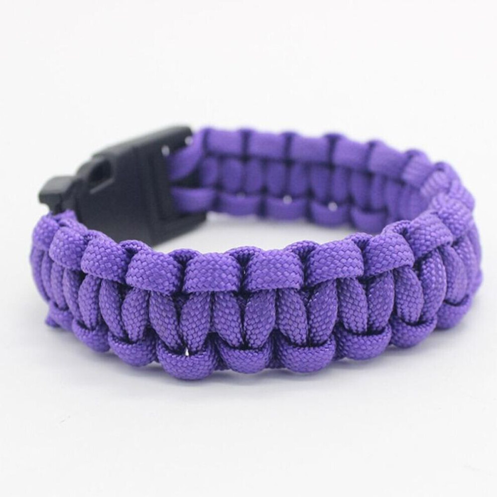 (purple) Rui Rui Yu Parachute Cord Survival Bracelet With Emergency Hiking Paracord Bracelet Buckle Kit Rope Wristband