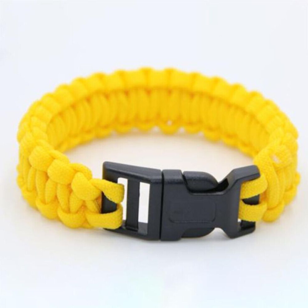 Maxpower (Yellow) Rui Rui Yu Parachute Cord Survival Bracelet With Emergency Hiking Paracord Bracelet Buckle Kit Rope Wristband Yellow