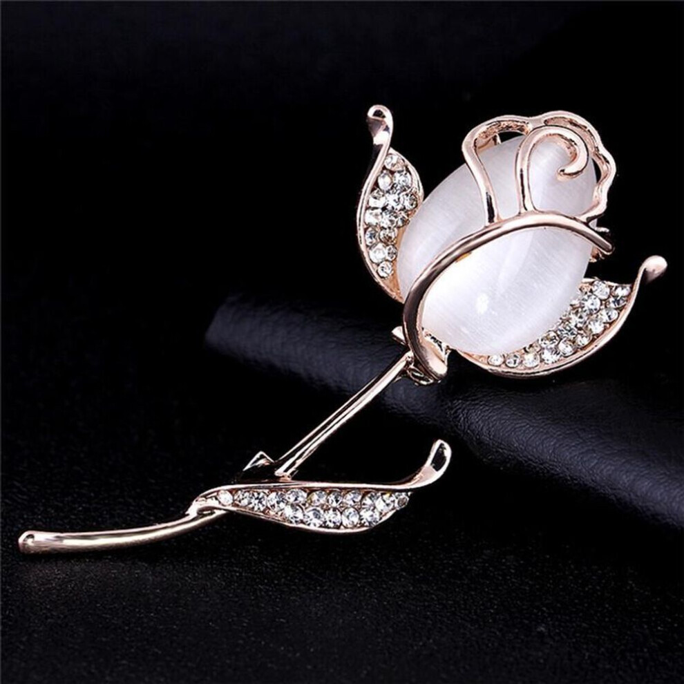 (pink) Opal Flower Brooch Pin Dress Wedding Party Brooch Jewellery