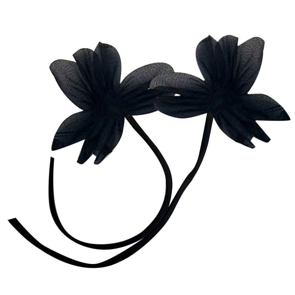 (black) 2pcs Handmade Collar Flower 13cm Lapel Pins Jewelry Accessories Flower Brooch Pins  Wedding Party