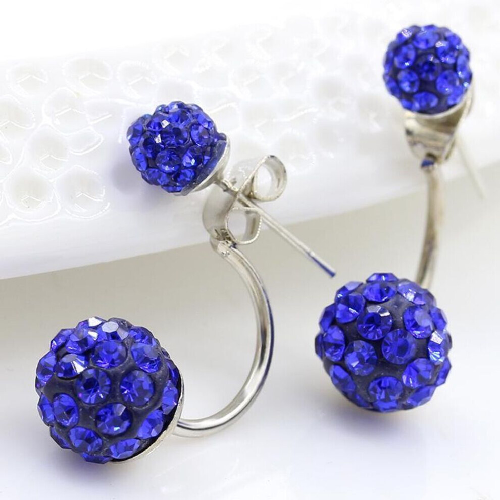 Maxpower (Royal Blue) 1 Pair Women Fashion Earrings Hypoallergenic Shaba Ball Ear Studs Dangle Gift For Women