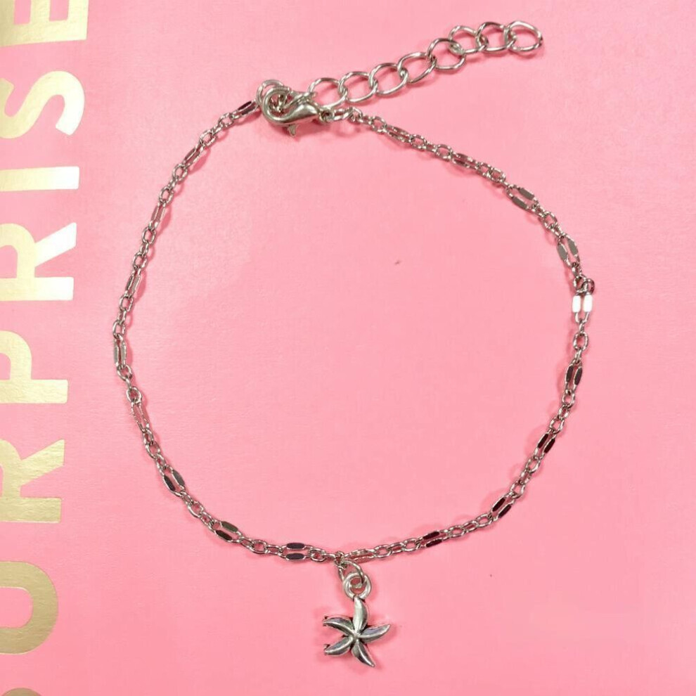 Maxpower (Silver) Star Anklet Bracelet On The Leg Fashion Summer Beach Foot Jewelry Silver