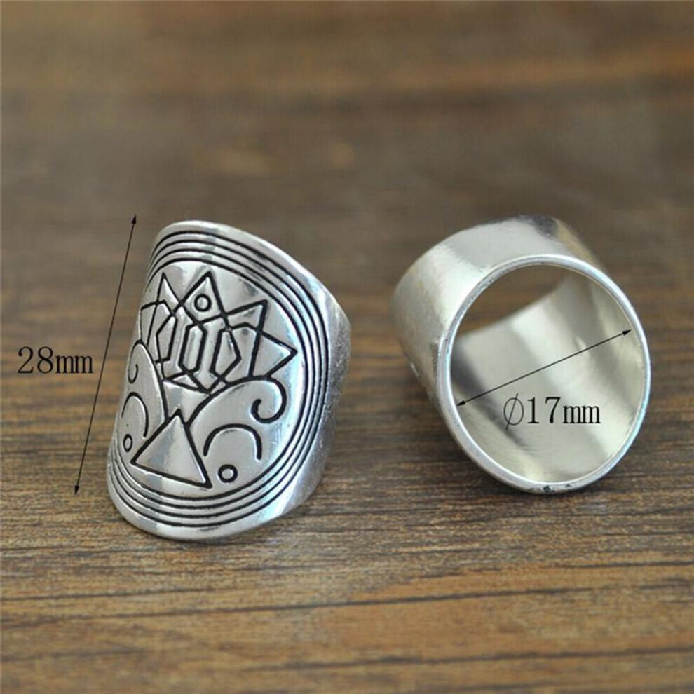 Maxpower (Silver) 4Pcs/Setboho Vintage Engraving Tibetan Ring Ring Finger Ring Silver