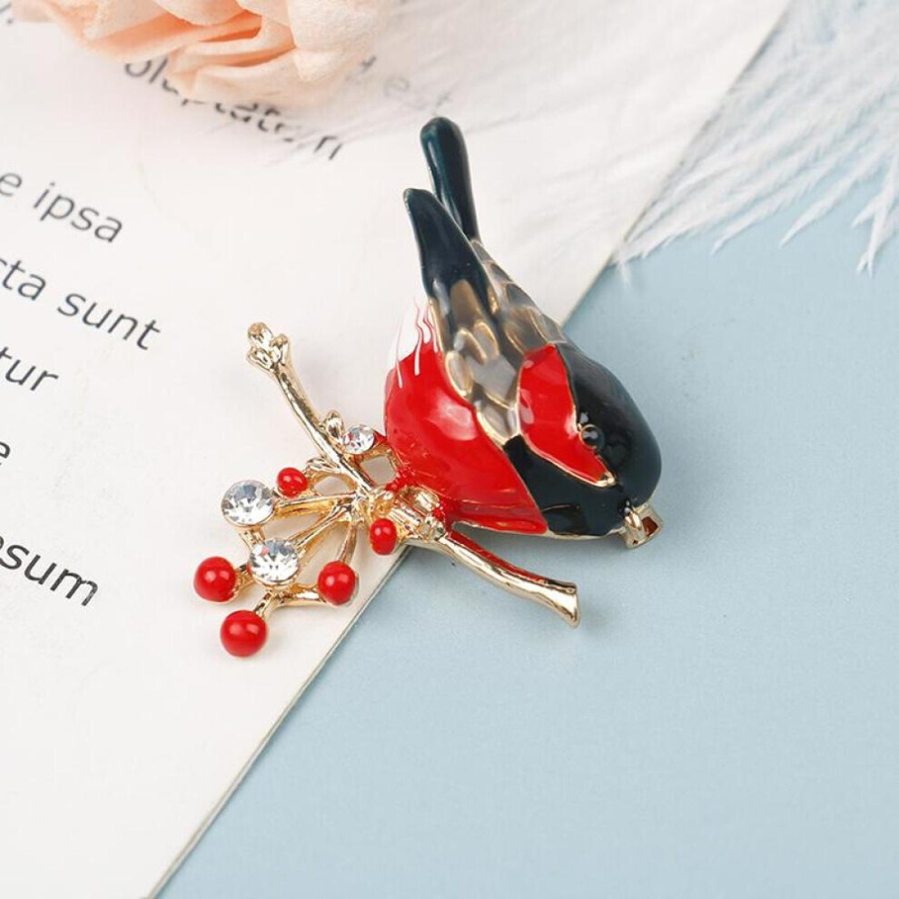 Maxpower (Red) 1Pc Bird Brooch Ainmal Brooches Year Designer Jewelry Gift Red