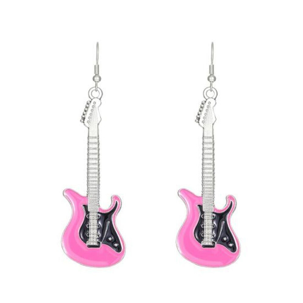 Maxpower (Pink) Ladies Earrings Beautiful Fine Workmanship Exquisite Ladies Fashion Earrings Electric Guitar Drop Earrings Women's Earrings Party Accessor