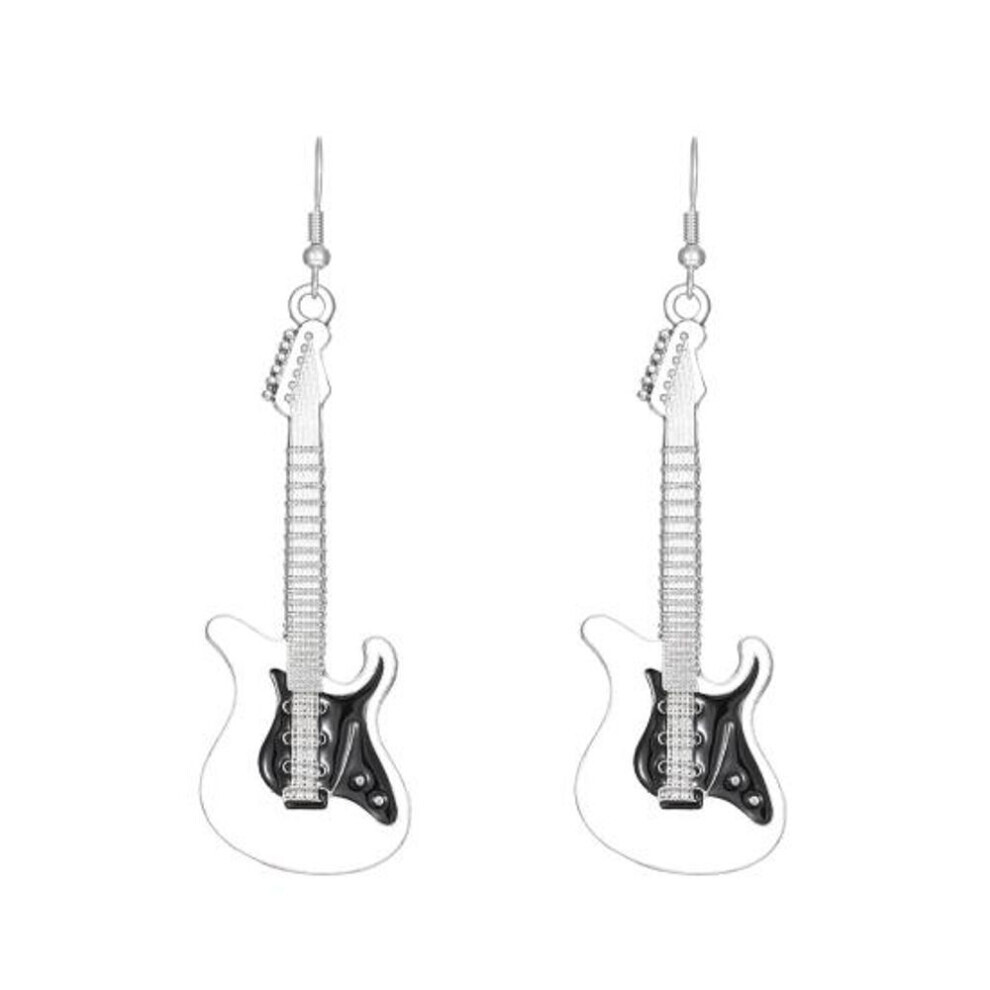 Maxpower (White) Ladies Earrings Beautiful Fine Workmanship Exquisite Ladies Fashion Earrings Electric Guitar Drop Earrings Women's Earrings Party Accesso White