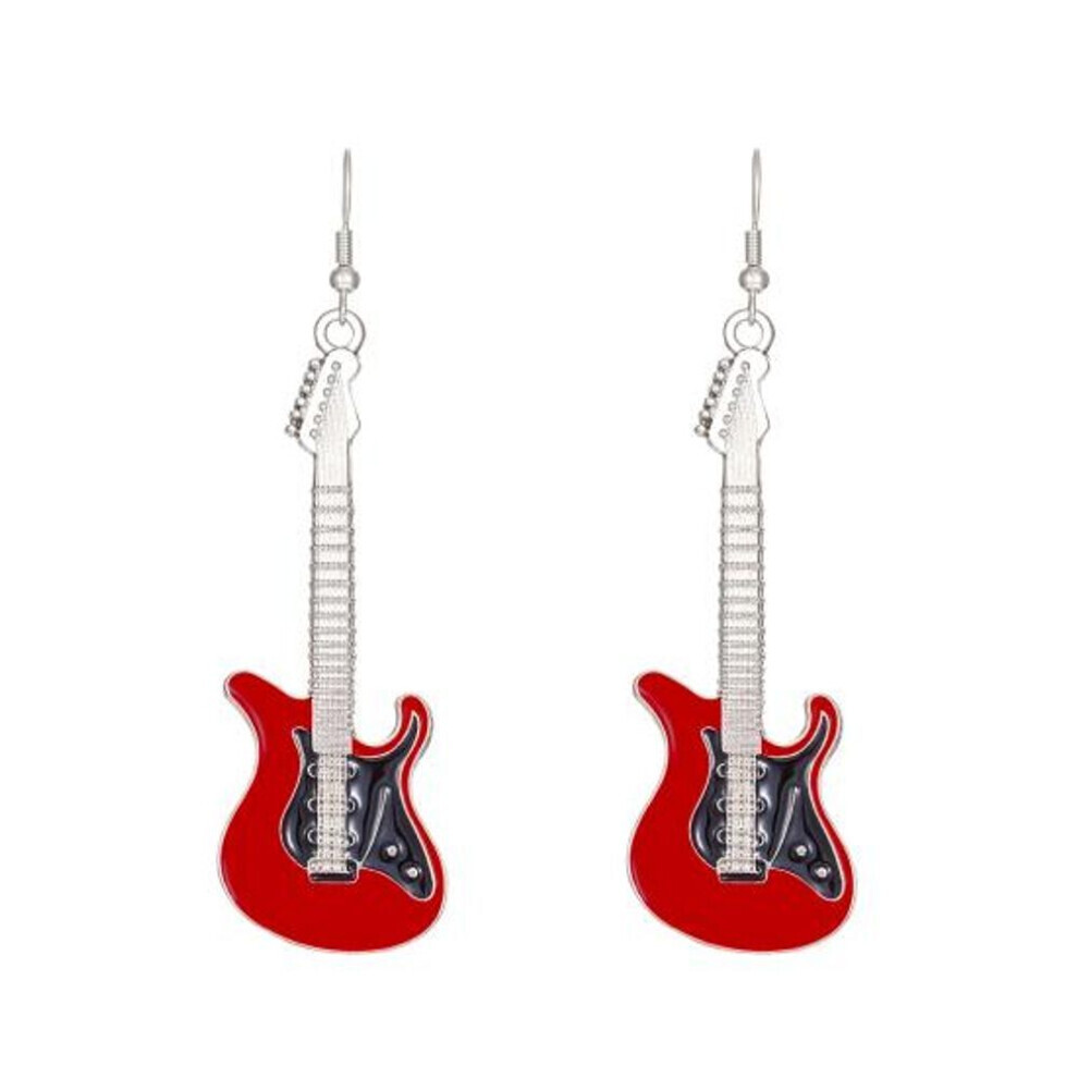Maxpower (Red) Ladies Earrings Beautiful Fine Workmanship Exquisite Ladies Fashion Earrings Electric Guitar Drop Earrings Women's Earrings Party Accessory