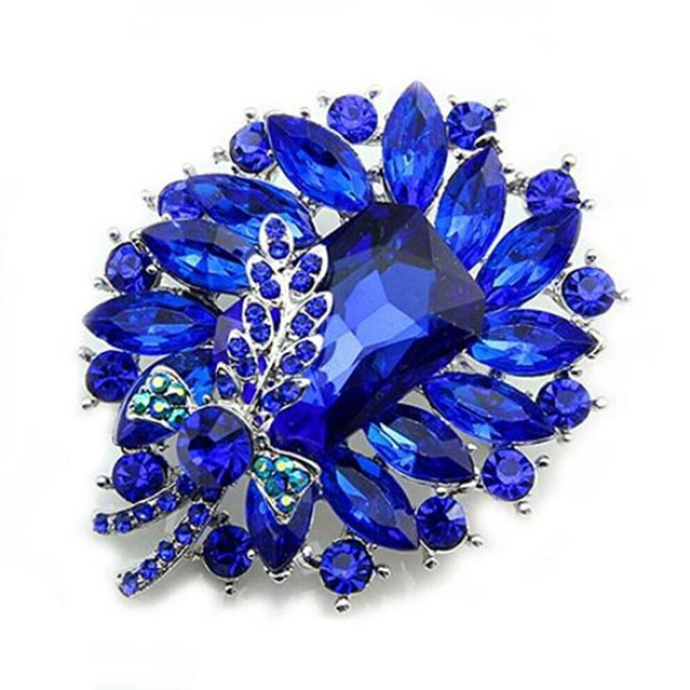 Maxpower (Sapphire ) Women's Banquet Party Broach Clear Butterfly Pin Brooch Blue