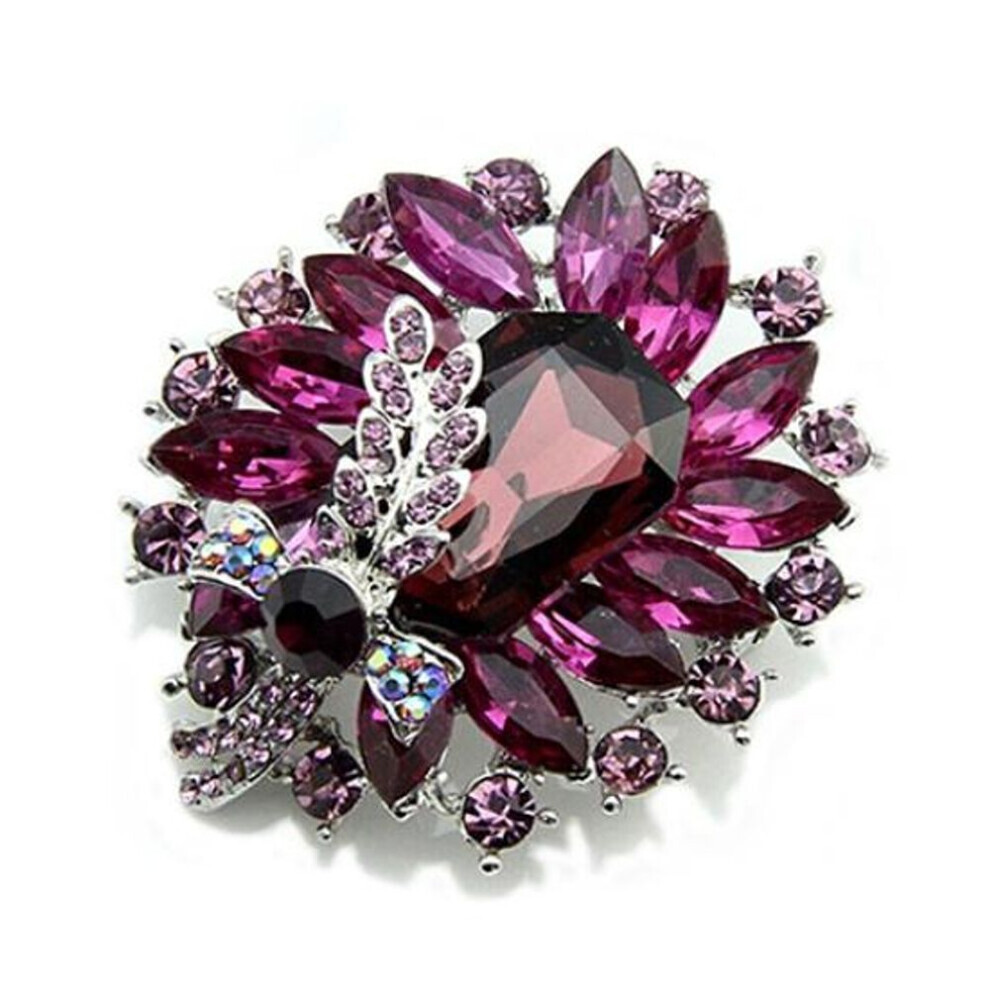 Maxpower (Purple) Women's Banquet Party Broach Blue Clear Butterfly Pin Brooch Blue,Purple