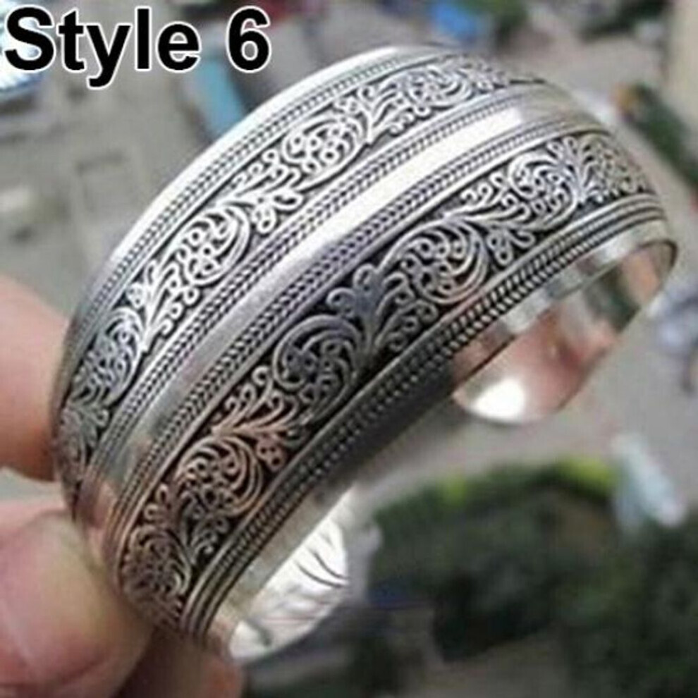 Maxpower (Style 6) Women Vintage Ethnic Style Open Jewelry Tibetan Bangle Wide Cuff Bracelet Not,Specified
