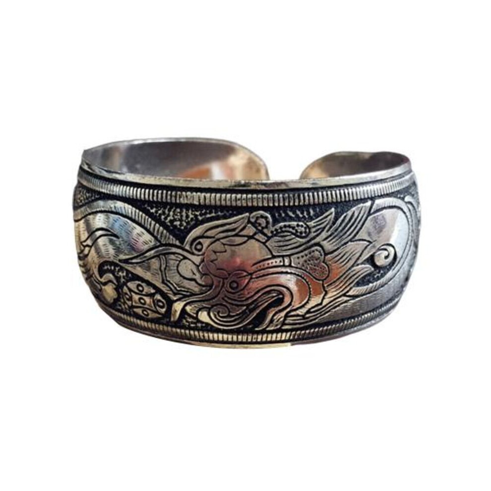 Maxpower (Dinosaur) Women Vintage Ethnic Style Open Jewelry Tibetan Bangle Wide Cuff Bracelet Not,Specified