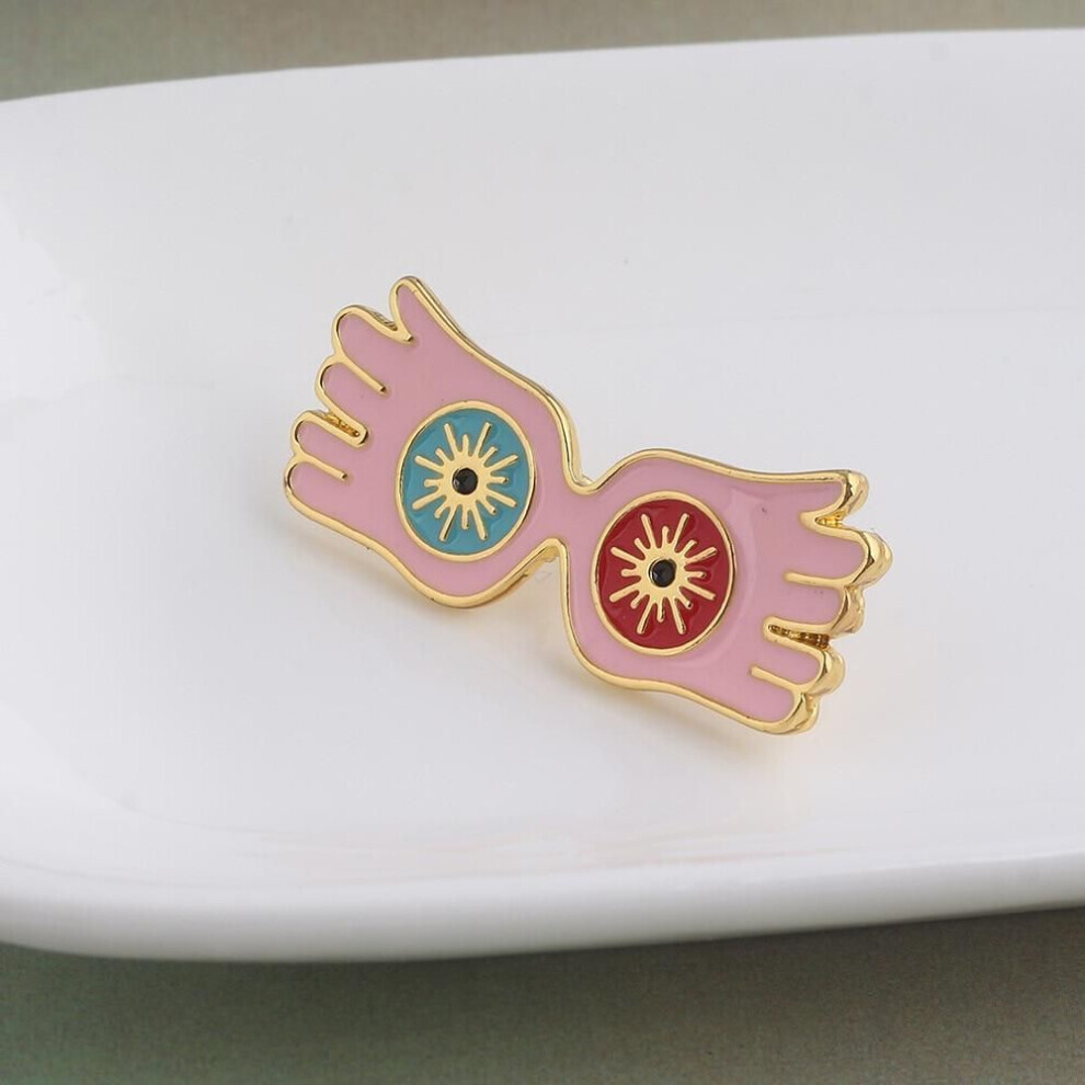 (as the picture) Wizard Harri Luna Lovegood The Quibbler Magazine Potter Pink Brooch Pin Badge