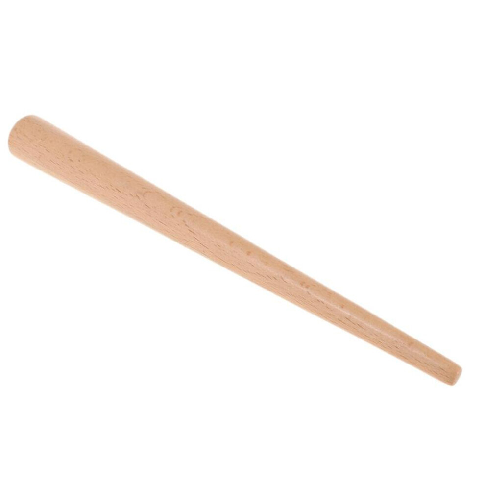 (Brown, 28cm) Natural Wooden Ring Size Mandrel Stick Finger Rings Sizer Measuring Tool