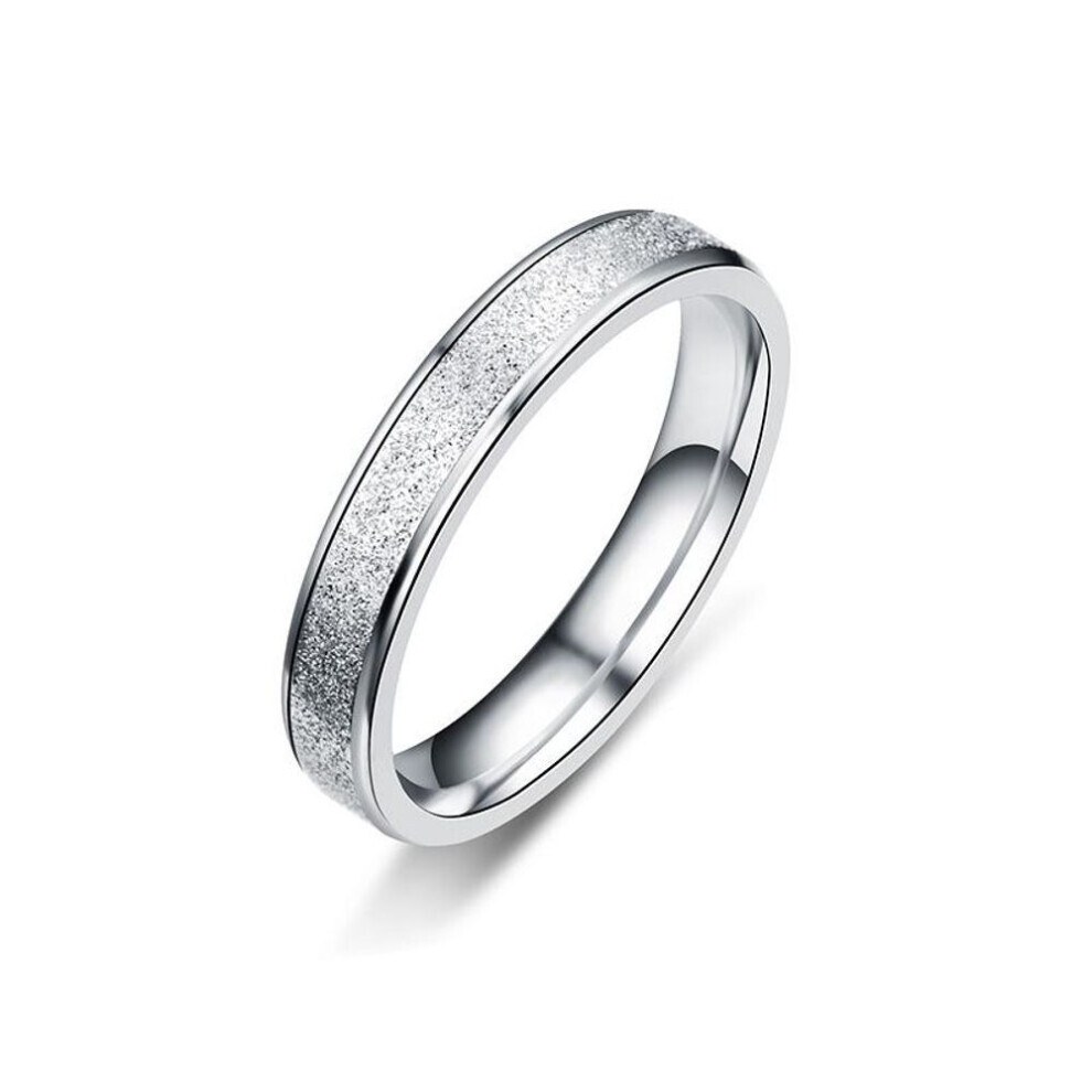 (silver, 8) Rose Gold Silver Color Stainless Steel Frosted Couple Rings For Women Men Titanium Steel Ring Lovers &apos;s Rings Wedding Jewelry