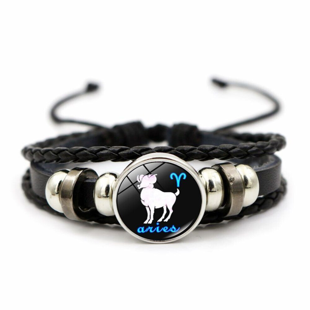 Maxpower (Aries) Constellation Horoscope 12 Zodiac Bangle Bracelet Couple Bracelet Jewelry Fashion Accessories