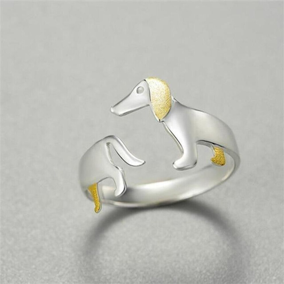 Maxpower (Silver, Resizable) Anenjery Pet Dog Ring For Women Simple Cute Creative Adjustable Ring Jewelry