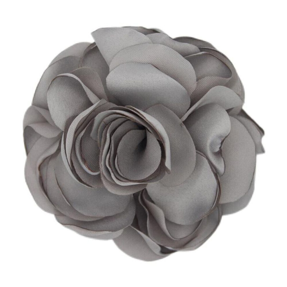 (gray) 1pc Handmade Lapel Pin Gift Fabric Corsage Flower Brooch Cloth Elegant Accessories Wome Art