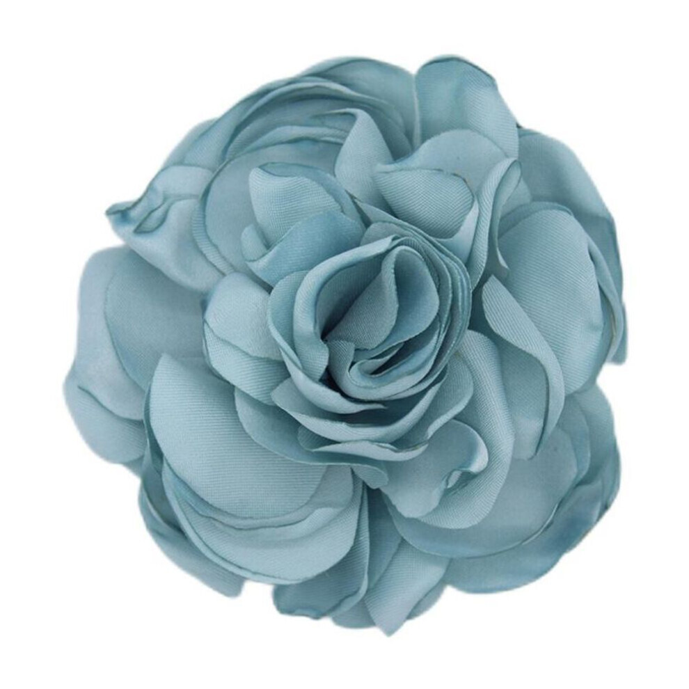 (lake blue) 1pc Handmade Lapel Pin Gift Fabric Corsage Flower Brooch Cloth Elegant Accessories Wome Art